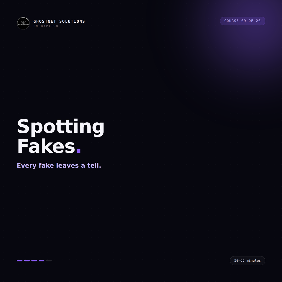 Spotting Fake Sites, Apps & Messages — Cyber Fundamentals Course 09