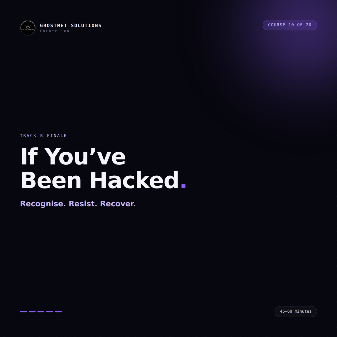 What to Do If You've Been Hacked — Cyber Fundamentals Course 10 (Track B Finale)