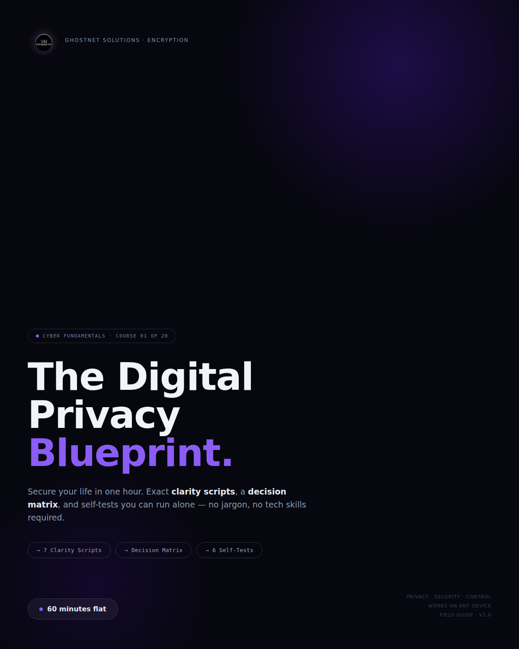 The Digital Privacy Blueprint — GhostNet Fundamentals Course 01