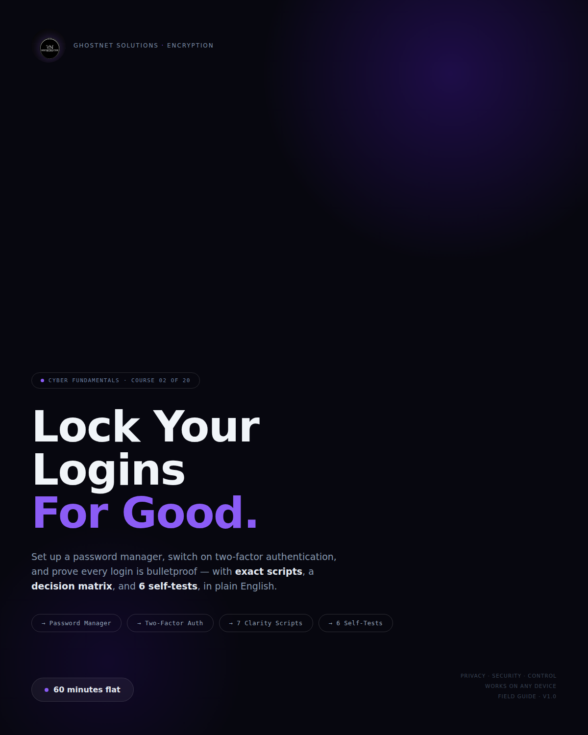 Lock Your Logins For Good — GhostNet Fundamentals Course 02