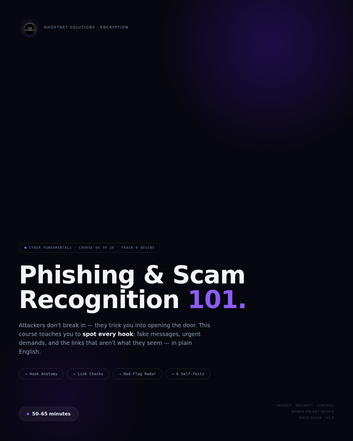 Phishing & Scam Recognition 101 — GhostNet Fundamentals Course 06