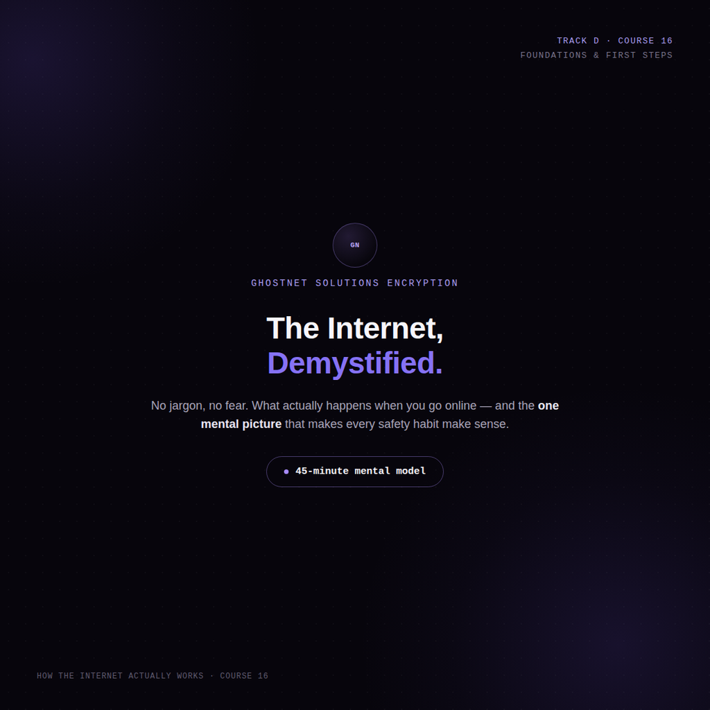 How the Internet Actually Works — Cyber Fundamentals Course 16 (Track D)