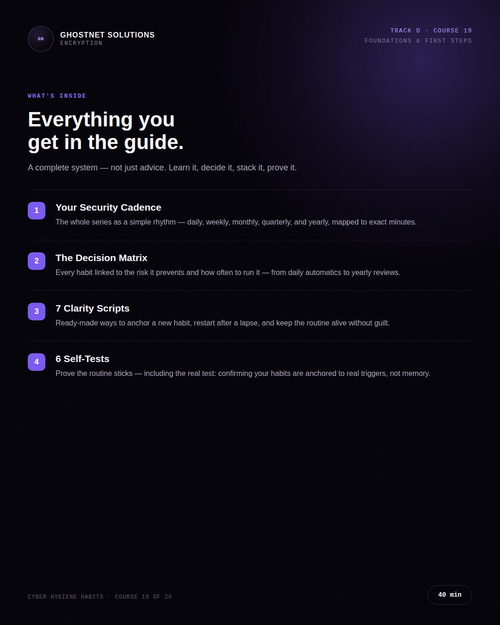 Cyber Hygiene Habits — Cyber Fundamentals Course 19 (Track D)